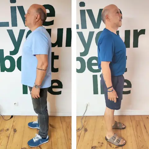 Une membre du club et son évolution, vue de profil
